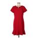 Talbots Casual Dress: Red Solid Dresses - Women's Size 12 Petite