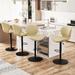 BOSSIN Set of 2 Modern Adjustable Bar Stools, Faux Leather Upholstered Swivel Counter Stools - 16.5"D x 19.6"W x 46.9"H