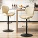 BOSSIN Set of 2 Modern Adjustable Bar Stools, Faux Leather Upholstered Swivel Counter Stools - 16.5"D x 19.6"W x 46.9"H