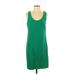 J.Crew Factory Store Casual Dress - Mini Scoop Neck Sleeveless: Green Print Dresses - Women's Size 2