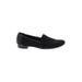Nine West Flats: Loafers Chunky Heel Casual Black Print Shoes - Women's Size 8 1/2 - Almond Toe