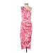 Anna Grace Casual Dress - Sheath One Shoulder Sleeveless: Pink Dresses - Women's Size Small