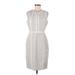 Calvin Klein Casual Dress - Sheath Crew Neck Sleeveless: White Dresses - Women's Size 8