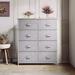 4/8/10-drawer Fabric Dresser Bedroom Storage Chest with Wood Top