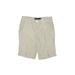 CALVIN KLEIN JEANS Khaki Shorts - High Rise: Ivory Mid-Length Bottoms - Women's Size 6 - Stonewash