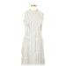 Akris Punto Casual Dress - Shift High Neck Sleeveless: Ivory Stripes Dresses - Women's Size 10