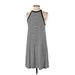 Old Navy Cocktail Dress - A-Line Crew Neck Sleeveless: Black Stripes Dresses - Women's Size Small