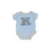 Baby Essentials Short Sleeve Onesie: Blue Print Bottoms - Size 3 Month