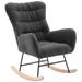 Rocking Chair, Teddy Upholstered Glider Rocker, Rocking Accent Chair with High Backrest, Rocking Accent Armchair for Living Room