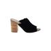 Marc Fisher Sandals: Slide Chunky Heel Bohemian Black Print Shoes - Women's Size 7 - Open Toe