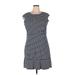 Draper James Casual Dress - Mini Crew Neck Short sleeves: Black Stripes Dresses - Women's Size X-Large