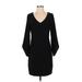 Laundry by Shelli Segal Casual Dress - Sheath V Neck 3/4 sleeves: Black Print Dresses - Women's Size 4