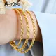 Dubai Gold Color Bangles 18k Gold Plated Copper Twist Bracelet Diameter 60/65/70mm Arab Women