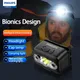 PHILIPS LED Headlamp Sensor Head Flashlight Ten Types of Lighting Type-C Rechargeable Headlight