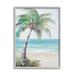 Stupell Industries bb-373-Framed Soft Palm Tree on Beach by Ziwei Li Single Picture Frame Painting on Canvas in Blue/Green | Wayfair