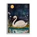 Stupell Industries Sleeping Swan Night Sky Single Picture Frame Print on Canvas in Black/Blue/White | 20 H x 16 W x 1.5 D in | Wayfair