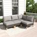 Ebern Designs Makayla 108" Wide Outdoor L-Shaped Patio Sectional w/ Cushions in Brown | 30 H x 108 W x 30 D in | Wayfair