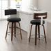 George Oliver Jonnatan Swivel Upholstered Counter & Bar Stool Wood in Black | 35.8 H x 17.3 W x 20.1 D in | Wayfair