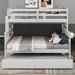 Harriet Bee Angelia Wood Twin over Full Bunk Bed w/ Twin Size Trundle in White | 60.6 H x 58.3 W x 79.1 D in | Wayfair