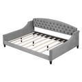 Red Barrel Studio® Modern Luxury Tufted Button Daybed in Gray | Full/Double | Wayfair D4AB3ABAA5A04B5ABC4AFA20C8CE56B7