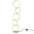 Wrought Studio™ Led Modern Gold Dimmable Floor Lamp, 3 Way Bright Corner Stand Lamp w/ 5-ring 2-in-1 Standing Tall End Table Lamp For Living Room | Wayfair