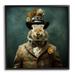 Stupell Industries ba-923-Framed Rabbit in Vintage Suit Single Picture Frame Print on Canvas in Green/White/Yellow | 24 H x 24 W x 1.5 D in | Wayfair