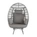 SANSTAR Swivel Wicker Outdoor Lounge Chair Wicker/Rattan in Gray | 58.2 H x 28.5 W x 29.9 D in | Wayfair W-RJDC68GY