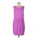 J.Crew Factory Store Casual Dress - Sheath Scoop Neck Sleeveless: Purple Print Dresses - Women's Size 12