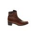 Stuart Weitzman Ankle Boots: Brown Print Shoes - Women's Size 7 1/2 - Round Toe
