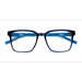 Unisex s square Clear Blue Acetate,Carbon Fiber Prescription eyeglasses - Eyebuydirect s Mod