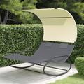 Doppel-Schaukelliege Gartenliege Sonnenliege Relaxliege für Garten, Balkon und Terrrasse mit