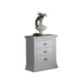 Mobili 2g - Comodino classico 3 cassetti legno shabby bianco 61x38x74