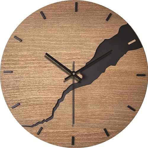 Wanduhr, schlichtes, modernes Design, Holzuhren für Schlafzimmer, Holzwanduhr, Heimdekoration, geräuschlos, digital, große Wanduhr, Küche, Massivholz-Wanduhr, stumme Uhr, Wohnzimmer, Heimbüro, Quarz, 30 cm Image