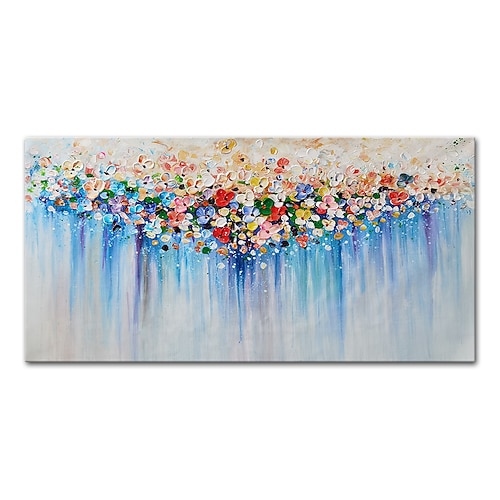 Mintura handgefertigte dicke Textur Blumen Landschaft Ölgemälde auf Leinwand Wandkunst Dekoration modernes abstraktes Bild für Wohnkultur gerolltes rahmenloses ungedehntes Gemälde Image