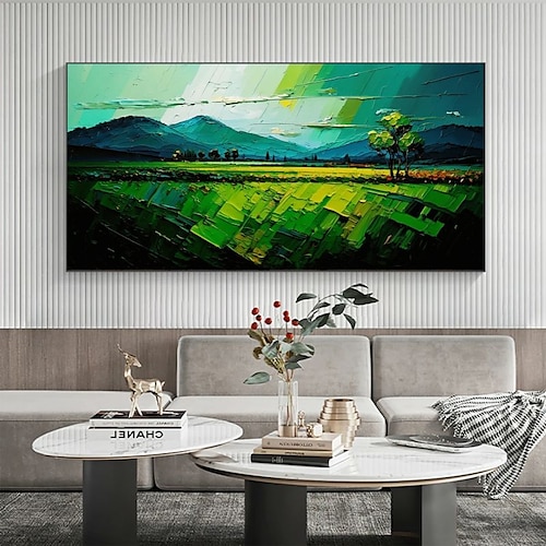 Handgefertigtes Ölgemälde auf Leinwand, Wandkunst, Dekoration, abstrakte Meereslandschaft, buntes Meer, Sonnenuntergang für Wohnkultur, gerollt, rahmenlos, ungedehnt Image