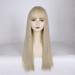 Ladies Wigs Fashion Girl Group Style Wig White Blonde Wig Female Full Length Long Straight Hair Gold Women Wig