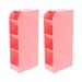 2 Pcs Storage Shelves Desk Pen Holder Lipstick Organizer Holders Makeup Brush Fashion Personality Pink Plastic