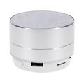 Aluminum Alloy Wireless Speakers Outdoor portable Mini Metal Speaker with LED Lights Support TF (Silver)