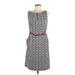 Nine West Casual Dress: Gray Print Dresses - Women's Size 8