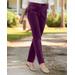 Blair Women's Stretch Wide-Wale Corduroy Fly-Front Pants - Purple - 8PS - Petite Short