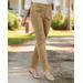 Blair Women's Stretch Wide-Wale Corduroy Fly-Front Pants - Brown - 14 - Misses