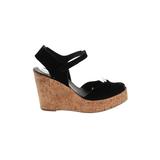 Pedro Garcia Wedges: Pumps Platform Bohemian Black Solid Shoes - Women's Size 38.5 - Peep Toe