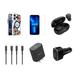 Accessories Bundle Pack for iPhone 14 Pro Case - Hybrid Protective Cover with MagSafe (Wild Flowers) Screen Protectors Earbuds 48W Car Charger UL PD Wall Charger USB Cables