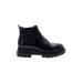 AGL Ankle Boots: Rain Boots Chunky Heel Casual Black Solid Shoes - Women's Size 40.5 - Round Toe