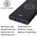 Qi Wireless Power Bank Backup Fast Portable Charger External Battery goodealses Dual USB USB C Wireless Silicone/Gel/Rubber Black.