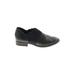 Revitalign Flats: D'Orsay Chunky Heel Casual Black Print Shoes - Women's Size 9 1/2 - Almond Toe