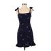 Urban Outfitters Casual Dress - Mini: Blue Print Dresses - Women's Size Medium