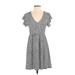 ABound Casual Dress - A-Line V Neck Short sleeves: Gray Dresses - Women's Size X-Small