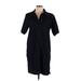 Lauren by Ralph Lauren Casual Dress - Shirtdress: Black Dresses - Women's Size Large