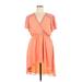 Torrid Casual Dress - High/Low V Neck Short sleeves: Orange Dresses - New - Women's Size 1X Plus
